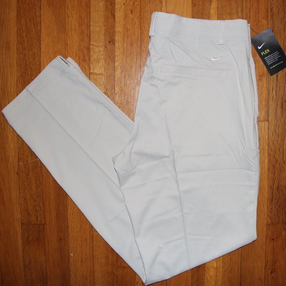 Nike Dri-Fit Flex Golf Pants Mens 38x30 Light Bone Flat Front - Picture 1 of 10
